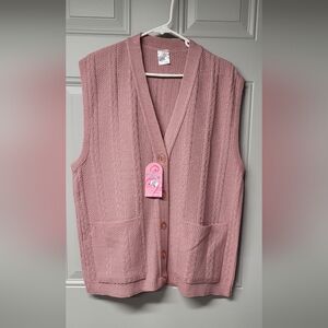 Traditional Mexican Knitted Vest sz L light and warm for daily use front pockets